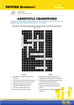 SKWIRK Brainiacs! ARISTOTLE CROSSWORD