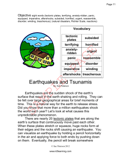 Earthquakes and Tsunamis