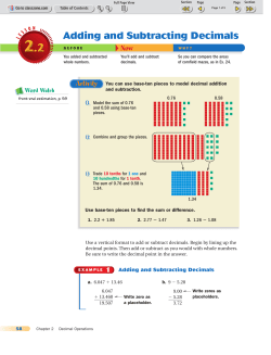 Adding and Subtracting Decimals