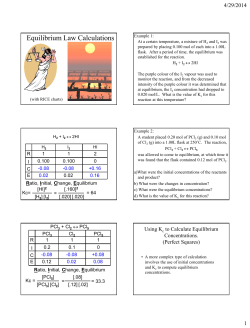 PowerPoint - Equilibrium Law Calculations - Kc, RICE