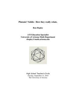 Platonic? Solids: How they really relate.