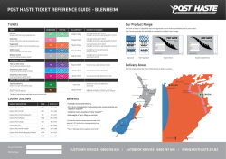 POST HASTE TICKET REFERENCE GUIDE