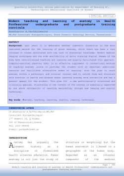 Modern teaching and learning of anatomy in Health Professions