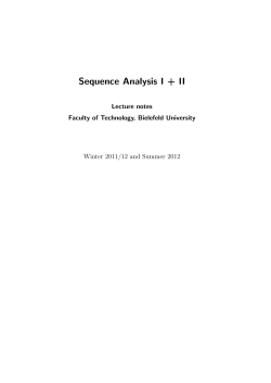 Lecture notes on Sequence Analysis