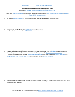 Four steps of online database searching &ndash; Log sheet