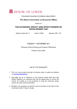 Unrevised transcript of evidence taken before The