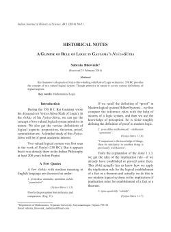 HISTORICAL NOTES- A glimpse of rule of logic in Gautama`s Nyaya