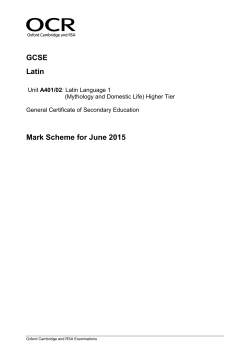 Mark scheme - Unit A401/02 - Latin language 1 - Higher tier
