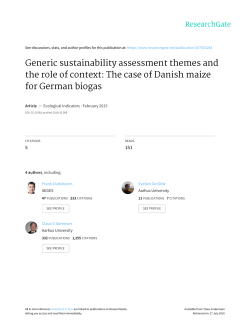 Generic sustainability assessment themes and the role of context