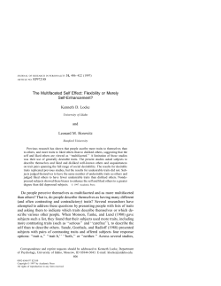 The Multifaceted Self Effect: Flexibility or Merely