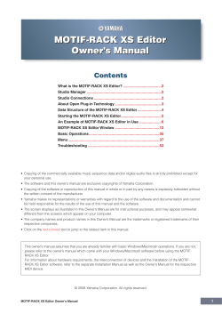 MOTIF-RACK XS Editor Owner`s Manual