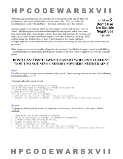 Don`t Use No Double Negatives