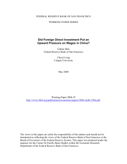 Did Foreign Direct Investment Put an Upward Pressure on Wages in
