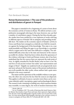 Roman Businesswomen. I: The case of the producers and