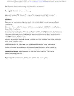 Optimistic reinforcement learning: computational and