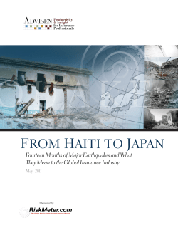 From Haiti to Japan: Fourteen Months of Major Earthquakes and