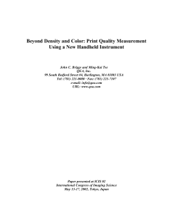 Beyond Density and Color - Quality Engineering Associates Inc.