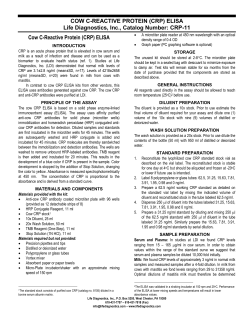 COW C-REACTIVE PROTEIN (CRP) ELISA Life Diagnostics, Inc