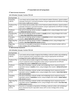 6th Grade Math Unit 1B Testing Rubric Scoring Guide