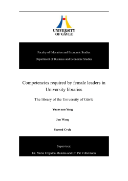 Competencies required by female leaders in University