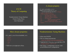 Theory of Computing A closure property More