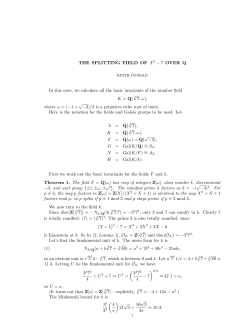 THE SPLITTING FIELD OF X3 &minus; 7 OVER Q In this note, we calculate
