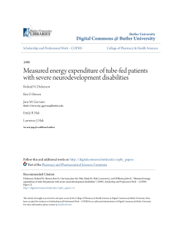 Measured energy expenditure of tube