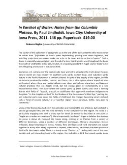 In Earshot of Water - Open Journal Systems