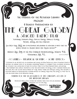 Gatsby Flyer.indd - Friends of the Metuchen Library