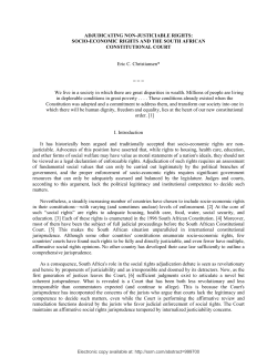 ADJUDICATING NON-JUSTICIABLE RIGHTS: SOCIO