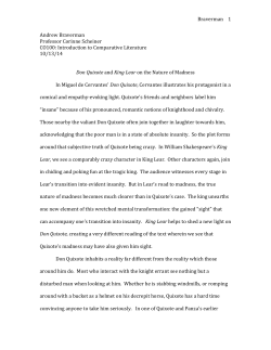 Don Quixote and King Lear on the Nature of
