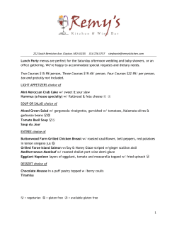 1 Lunch Party menus are perfect for the Saturday afternoon wedding