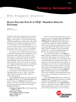 Allele Size And Plus A In CEQ™ Fragment