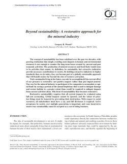 Beyond sustainability: A restorative approach for the mineral industry