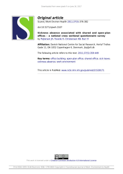 Sickness absence associated with shared and open