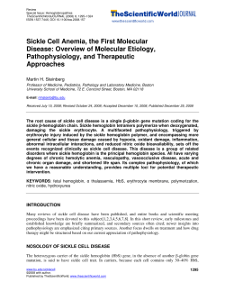 Sickle Cell Anemia, the First Molecular Disease