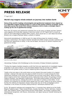 PRESS RELEASE - British Geological Survey