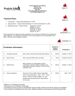 Fundraising and Payment Plans - Prairie Edge School of Skating