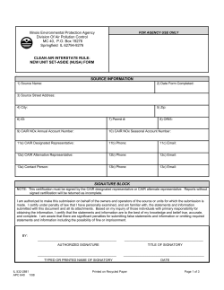 APC 640 - Clean Air Interstate Rule: New Unit Set