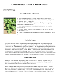 Crop Profile for Tobacco in North Carolina