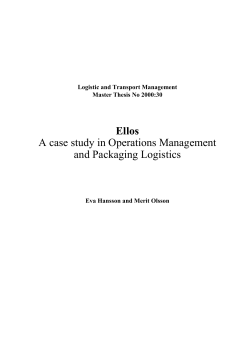 Ellos A case study in Operations Management and