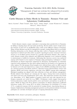 Cattle Diseases in Dairy Herds in Tanzania