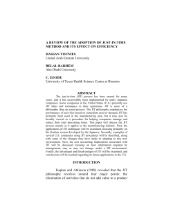 Just-In-Time, Should Your Company Consider It~ u~