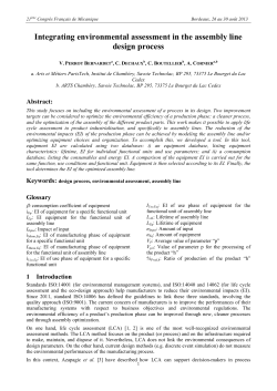 Integrating environmental assessment in the assembly line design