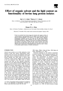 Effect of organic solvent and the lipid content on