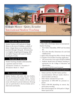 Colegio Menor - Quito, Ecuador International Student Teaching
