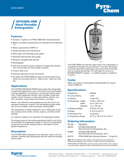 KITCHEN ONE Hand Portable Extinguisher