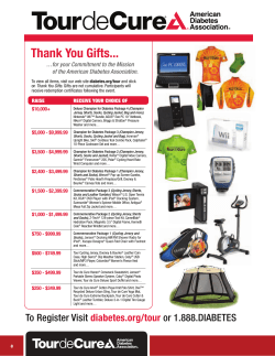 Thank You Gifts... - Tour de Cure