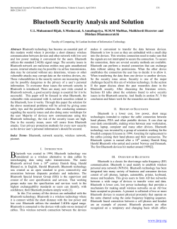 Bluetooth Security Analysis and Solution