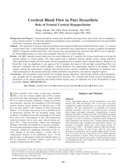 Cerebral Blood Flow in Pure Dysarthria